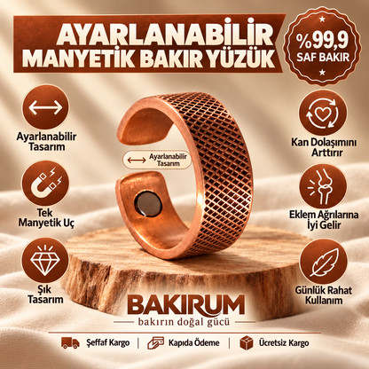 MIKNATISLI MANYETİK BAKIR YÜZÜK