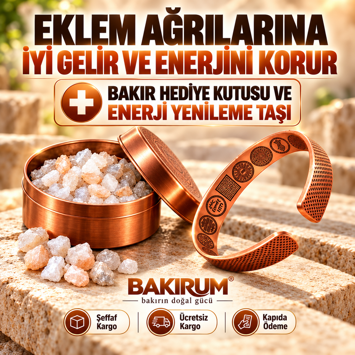 12 DUALI MIKNATISLI BAKIR BİLEKLİK