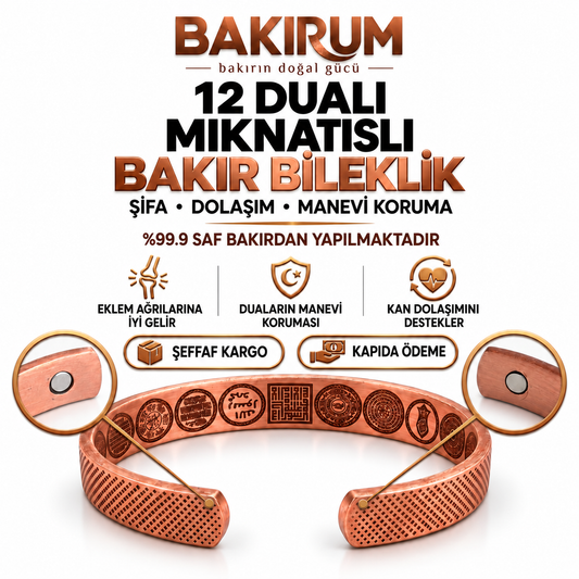 12 DUALI MIKNATISLI BAKIR BİLEKLİK