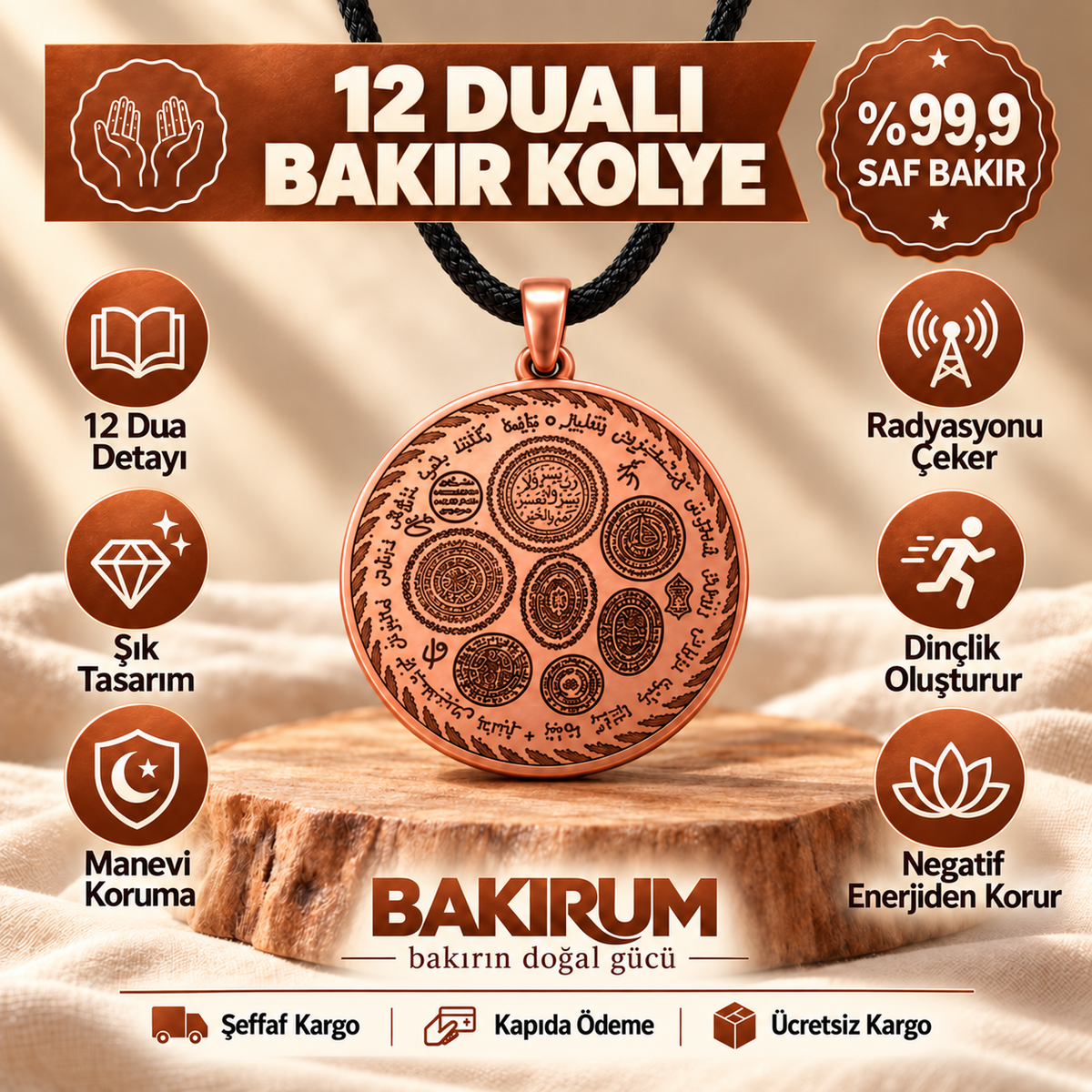 BAKIRUM DUALI BAKIR KOLYE
