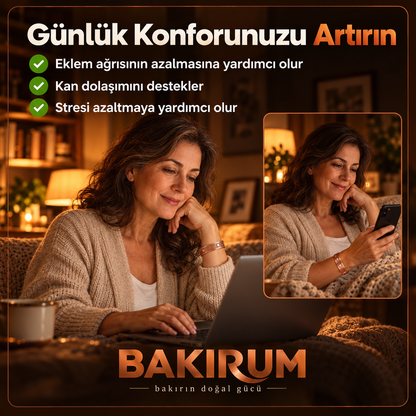 12 DUALI MIKNATISLI BAKIR BİLEKLİK