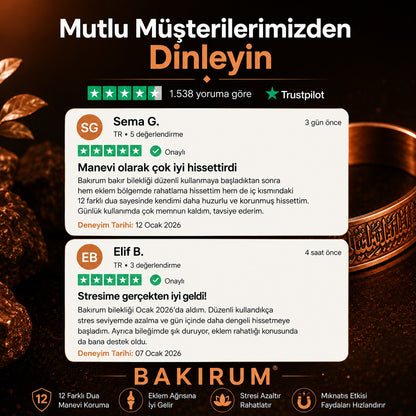 12 DUALI MIKNATISLI BAKIR BİLEKLİK