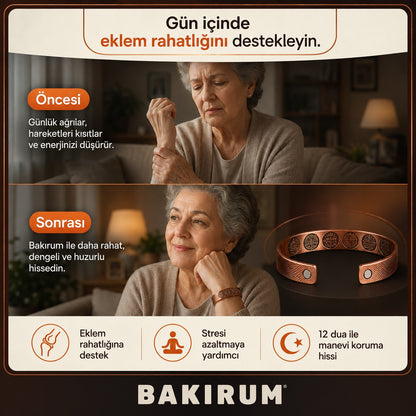 12 DUALI MIKNATISLI BAKIR BİLEKLİK